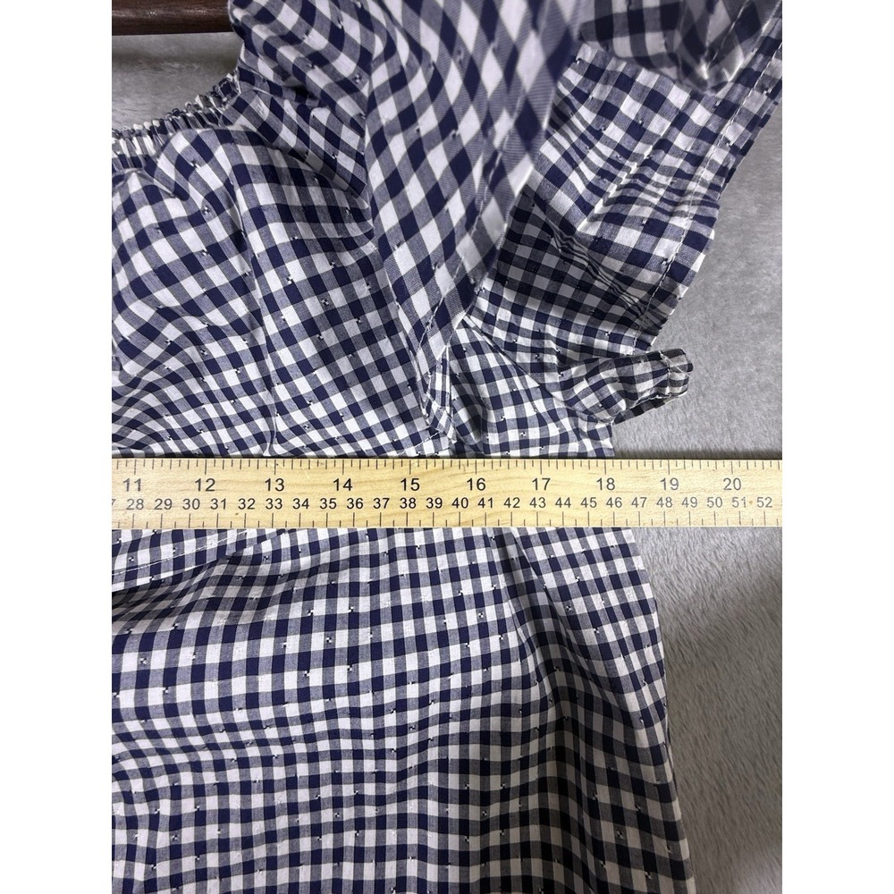 Tommy Hilfiger Checkered Dress‎ Navy & White Size Small Petite Beach Spring - Picture 4 of 11